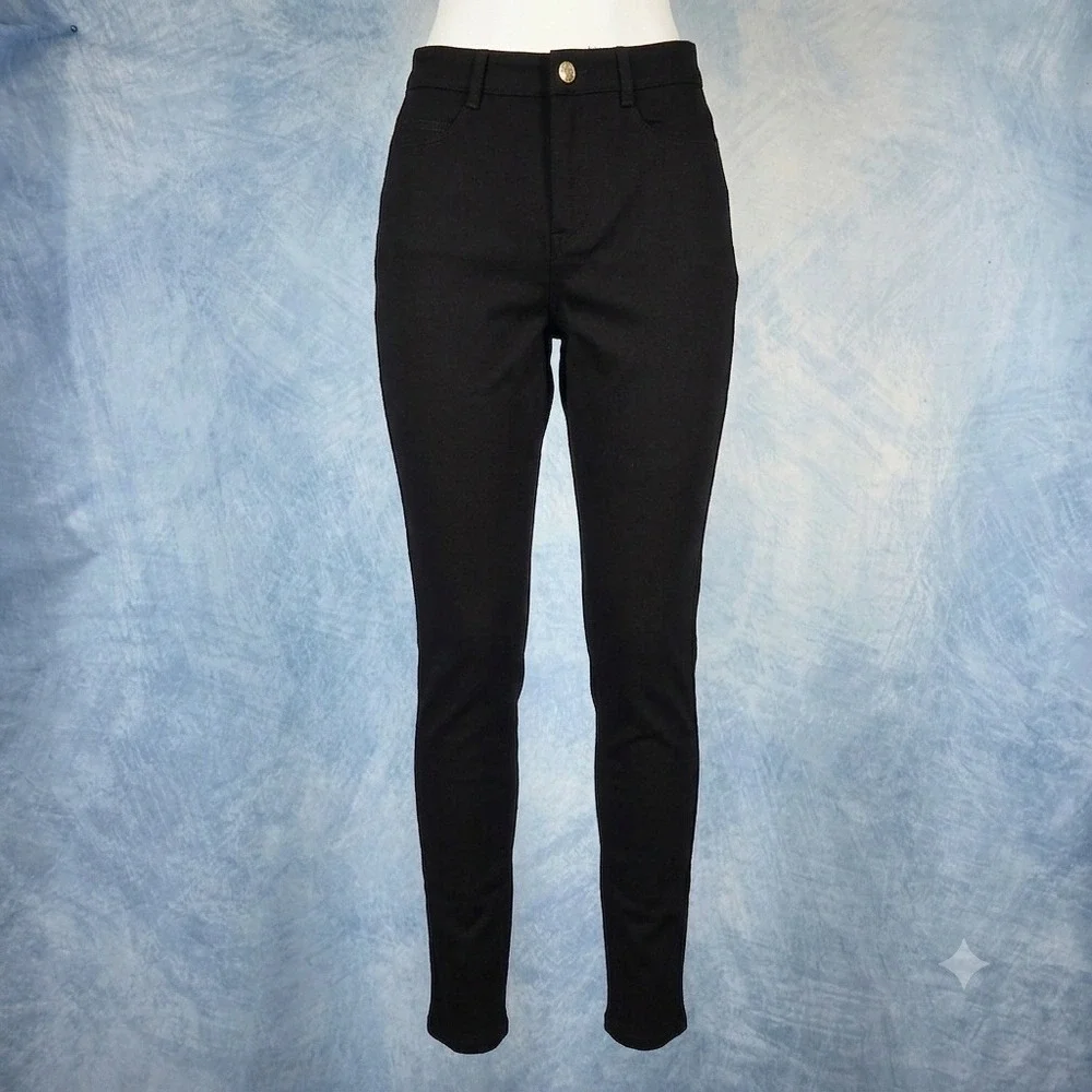 Michael Michael Kors Womens Black Ponte Knit Skinny Pants High Rise Leggings S